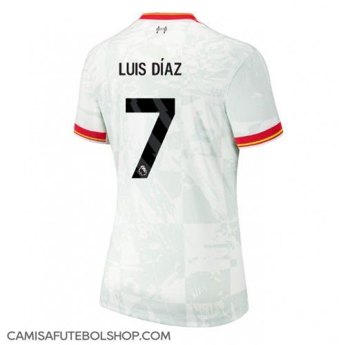 Camisa de time de futebol Liverpool Luis Diaz #7 Replicas 3º Equipamento Feminina 2024-25 Manga Curta